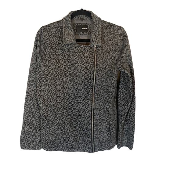 Hurley Gray Geo Print Cotton Blend Collared Athletic Knit Jacket Women Med - Picture 8 of 10